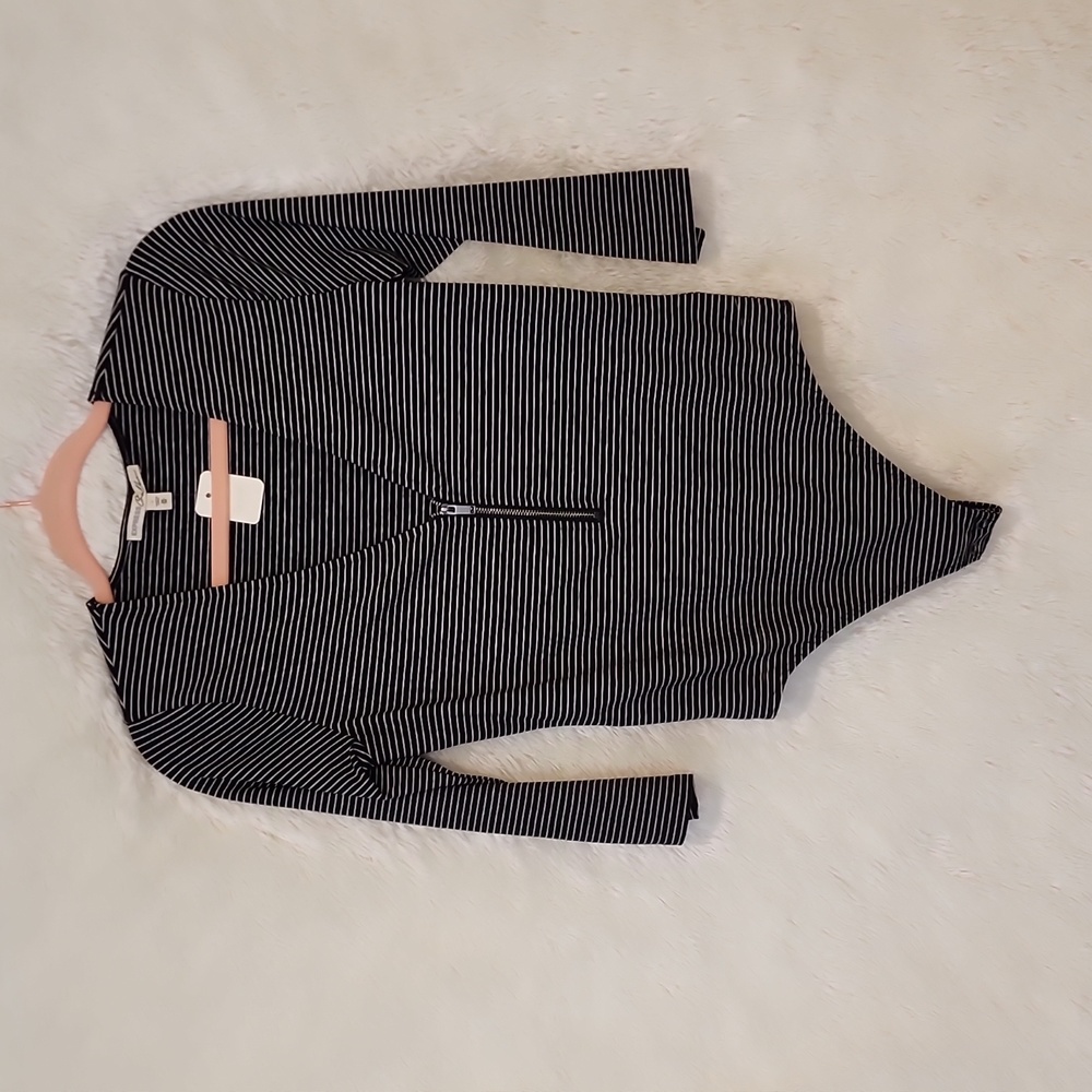 NWOT Express Zip Striped Bodysuit
